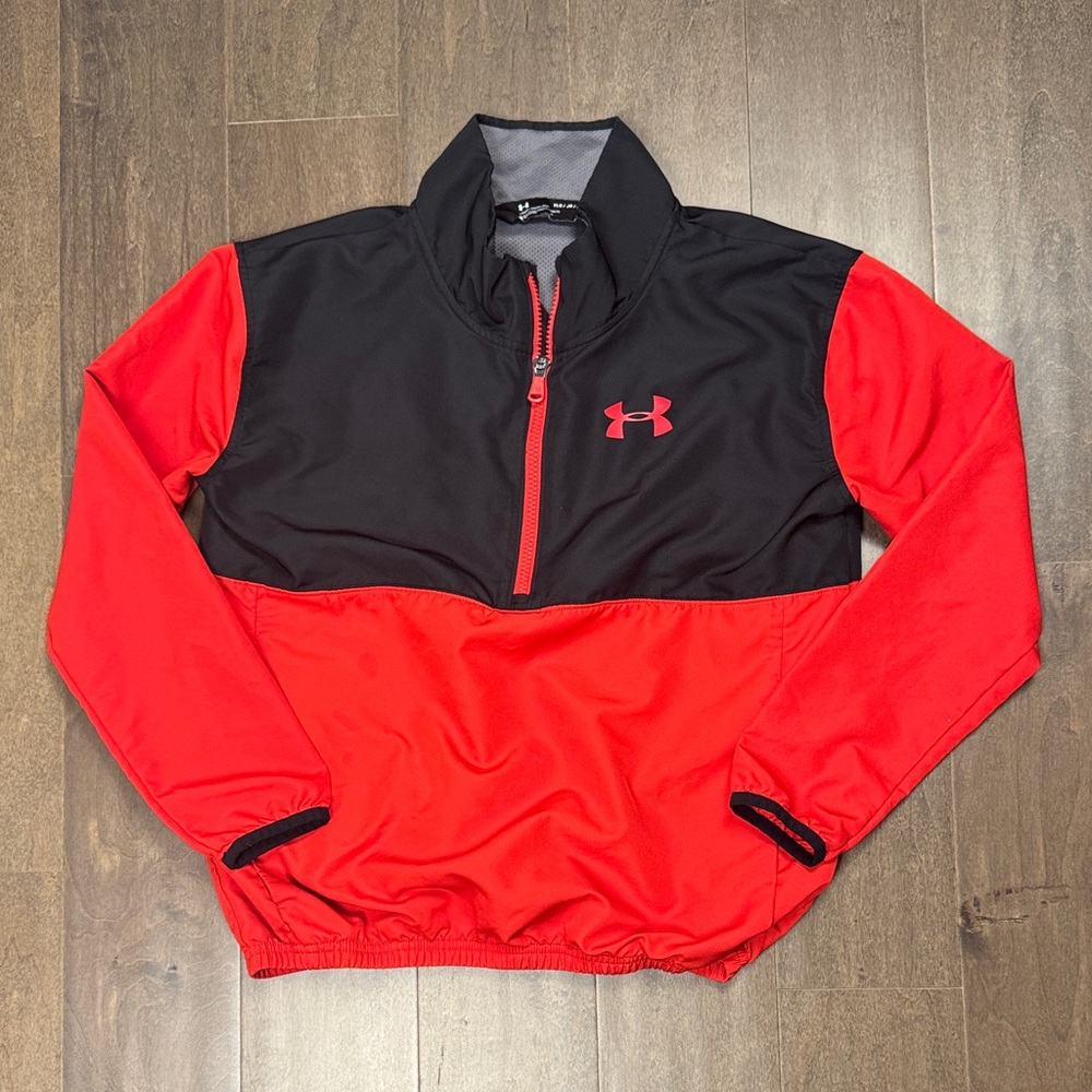 Under Armour Black and Red Half-Zip Jacket